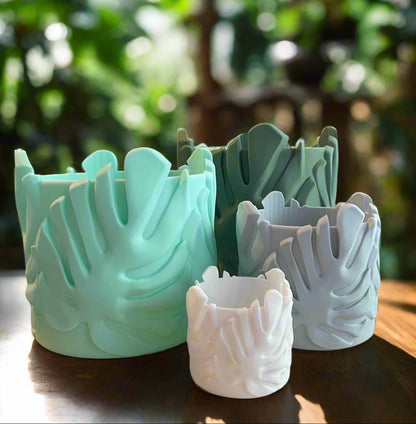 3D Printed Monstera Leaf Planter: Tropical Decor