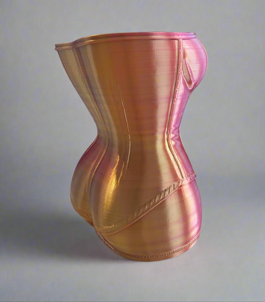 Curvaceous Corset Planter: 3D Printed Sculpture, Eco-Friendly PLA