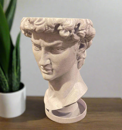 David Bust Planter: 3D Printed PLA with Drip Tray