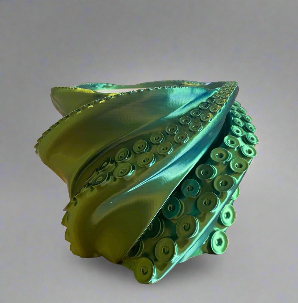 Tentacle Sculpture Planter | 3D Printed PLA Planter, Modern Art