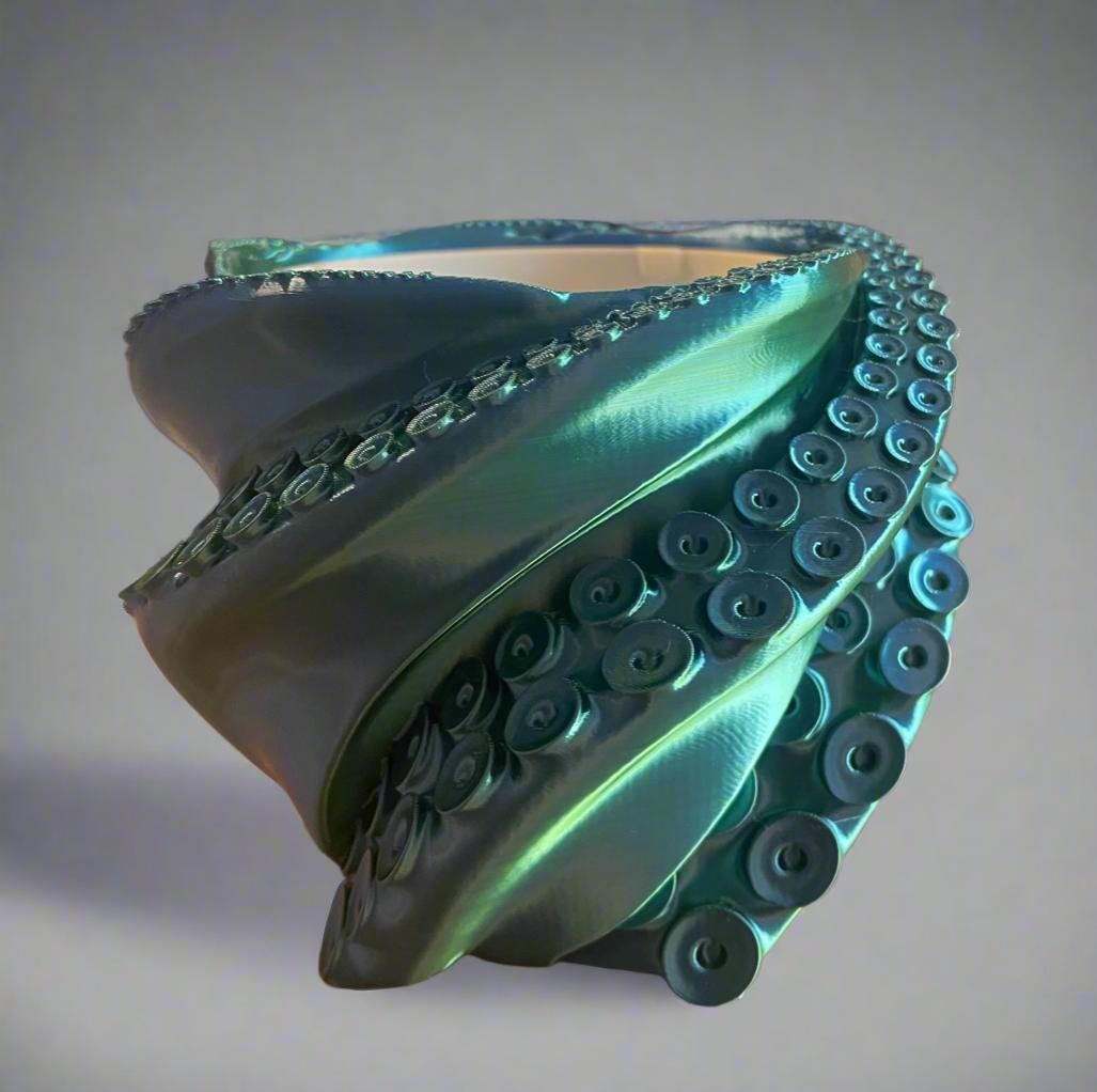 Tentacle Sculpture Planter | 3D Printed PLA Planter, Modern Art
